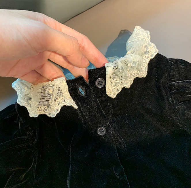 Đầm công chúa phối ren thời trang mùa thu dành cho bé gái