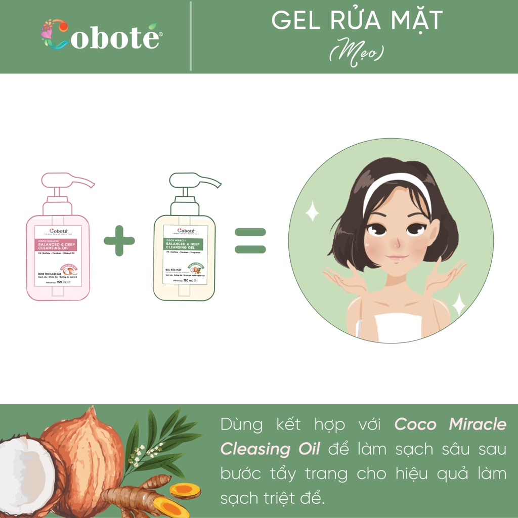 Gel Rửa Mặt Cobote 150ml - Thuần chay thuần tự nhiên