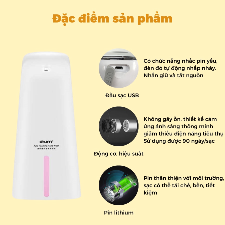 MÁY TẠO BỌT NƯỚC RỬA TAY, SỮA RỬA MẶT 003 TỰ ĐỘNG CẢM ỨNG HỒNG NGOẠI THÔNG MINH