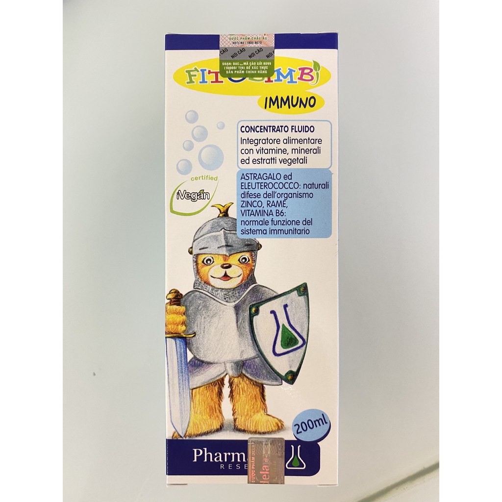 Fitobimbi Immuno Bimbi Tăng Cường Miễn Dịch Sức Đề Kháng Bổ Sung Vitamin Cho Bé