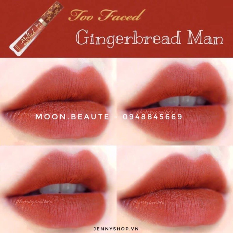 [BILL US] Son kem lỳ màu cam cháy Too Faced Gingerbread Man siêu xinh