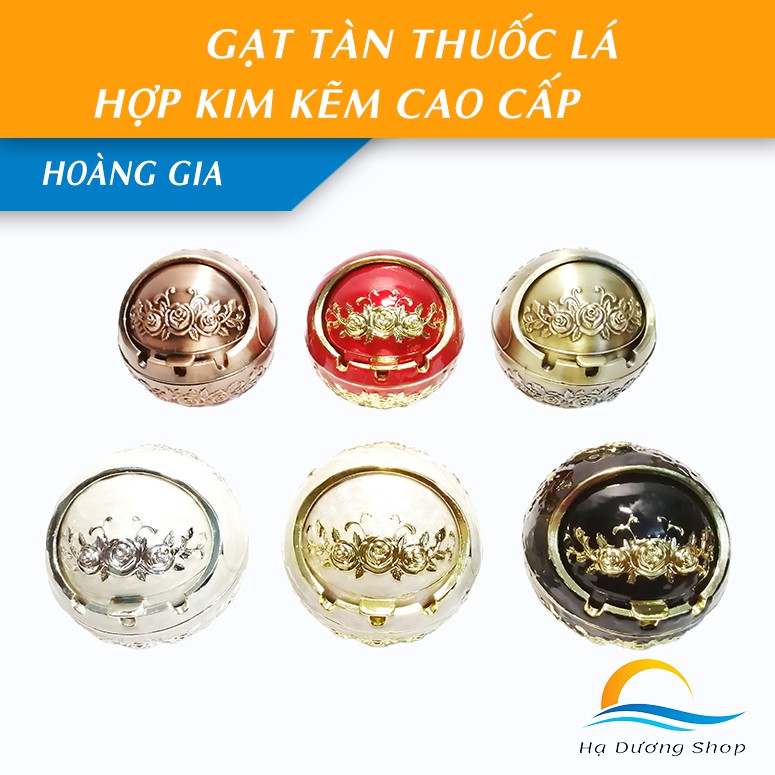 Gạt tàn thuốc lá hợp kim kẽm Hoàng Gia họa tiết thủ công tinh xảo cao cấp sang trọng HADU HDS024