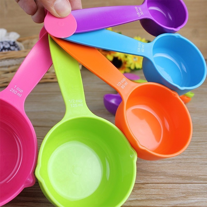5 chiếc / bộ Thìa đo Đầy màu sắc Dụng cụ nhà bếp