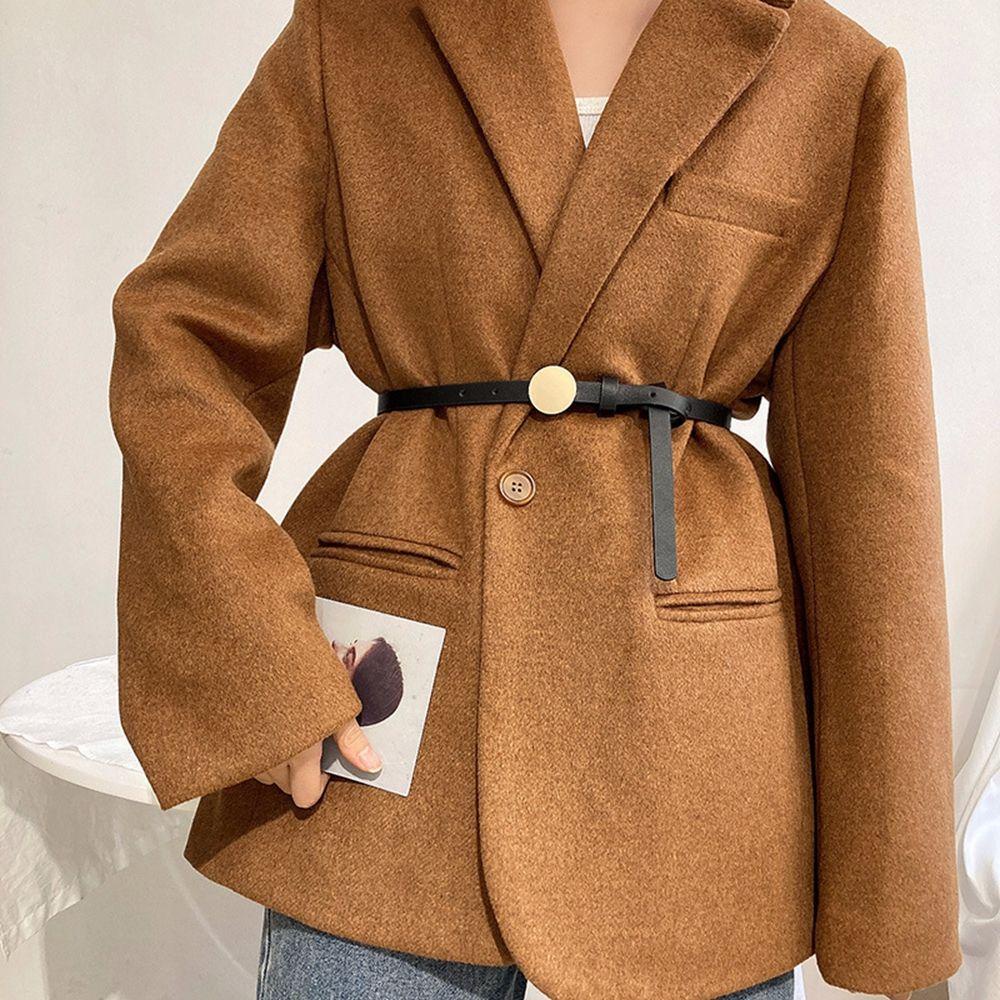 CABEZA Thắt Lưng Khóa Kim Loại Tròn Đơn Giản Cho Nữ