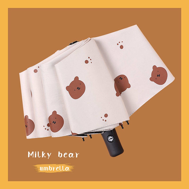 Automatic Umbrella Women's Folding Rain and Rain Dual-Use Sun Umbrella plus-Sized Size Retro Japanese Cute Student Sun Umbrella yNxm