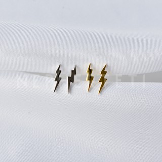 Khuyên tai bạc 925 mini - Sấm sét trơn 3 vạch 9*2mm (giá 1 chiếc) - Nepherteti