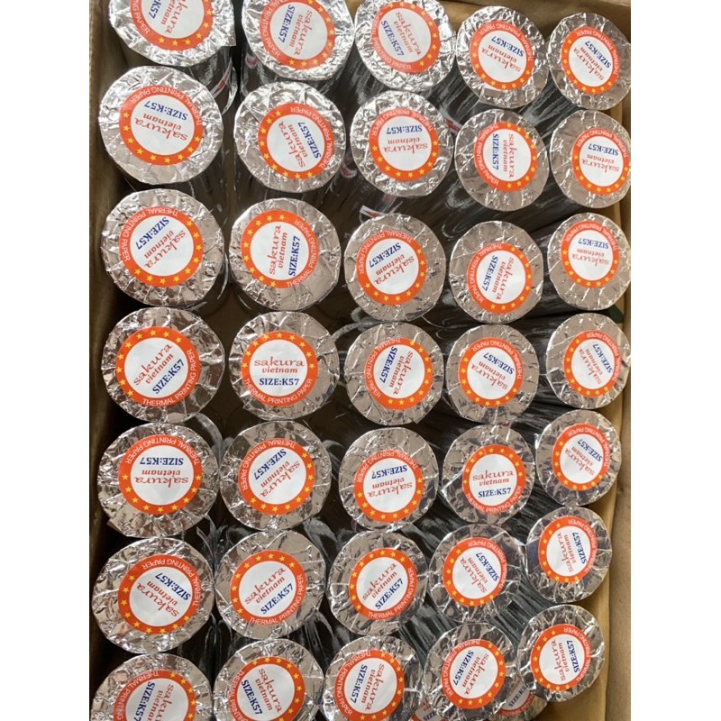 10 Cuộn giấy in nhiệt K57,58 Phi 38 dùng cho máy POS, Taxi, bán hàng