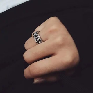 Nhẫn khui bia nam nữ unisex dây xích xoay phong cách cá tính