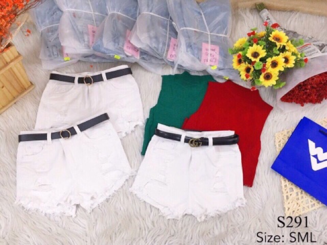 Sort Jean giãn trắng đen siêu đẹp chụp thật | BigBuy360 - bigbuy360.vn