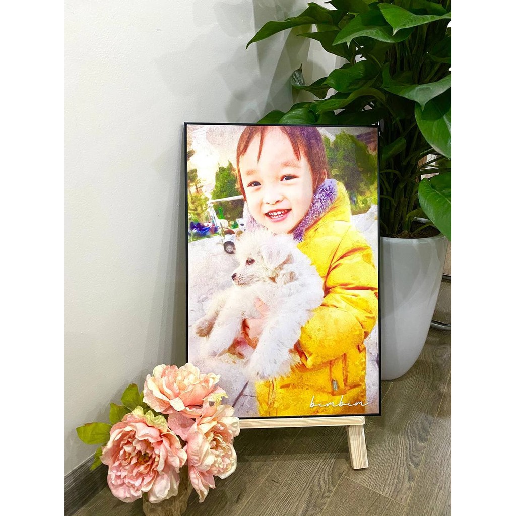 Tranh chân dung màu nước vẽ theo yêu cầu kích thước 40x60, 60x80- trước khi giao cho khách | BigBuy360 - bigbuy360.vn