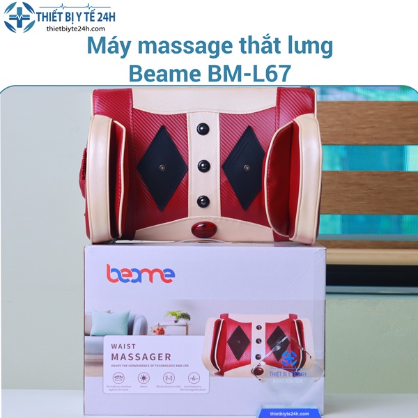 Máy massge thắt lưng, cột sống - Máy mát xa lưng có rung, xung điện, hồng ngoại cho người thoát vị đĩa đệm Beame BM-l67