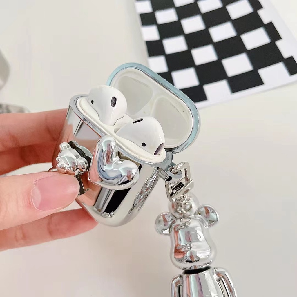 Vỏ bảo vệ hộp sạc tai nghe bluetooth bằng TPU mềm hình gấu hoạt hình mới thích hợp cho Airpods 1 2 3 Pro