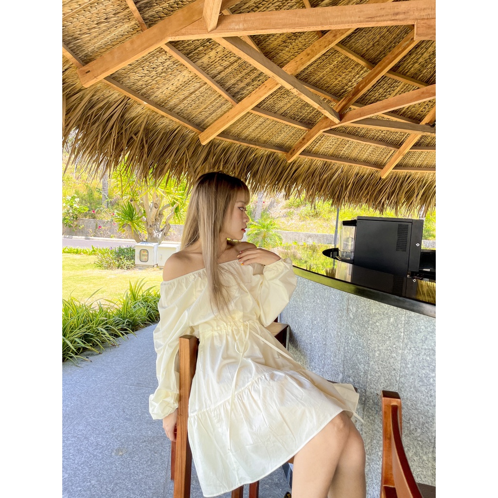Areum Dress - Đầm babydoll tay dài bẹt vai - Remmus.vn