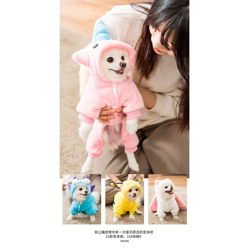 Teddy cún con mùa đông xuân và thu mèo Pomeranian cún nhỏ thú cưng quần áo thu đông quần áo mùa đông quần áo b