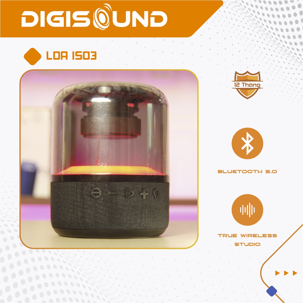 Loa bluetooth mini không dây cầm tay kết nối TWS ghép 2 loa, đèn nháy theo nhạc, Kiwi IS03