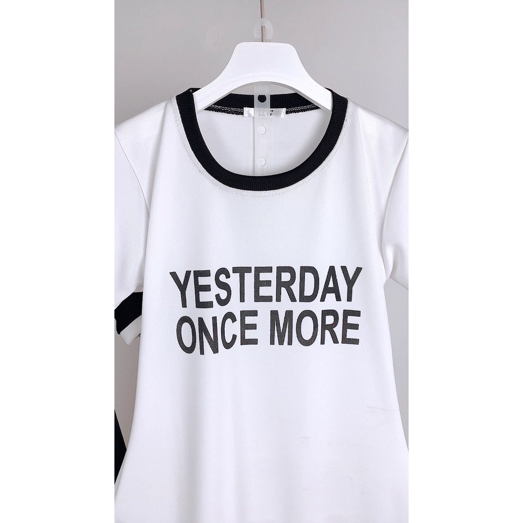 Váy Body Viền Yesterday PEONYB Nữ [FREESHIP] 🌸 Đầm sporty cộc tay dáng ôm thể thao màu TRẮNG | ĐEN Ulzzang 🌸 | BigBuy360 - bigbuy360.vn