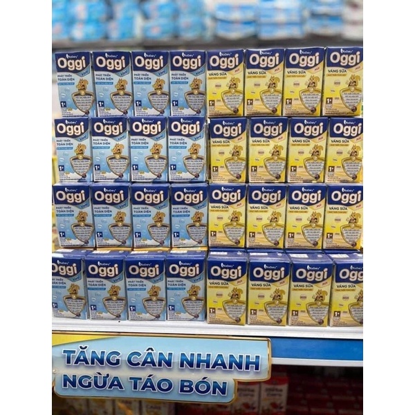 Thùng sữa bột pha sẵn Oggi váng sữa, vani hộp 110ml