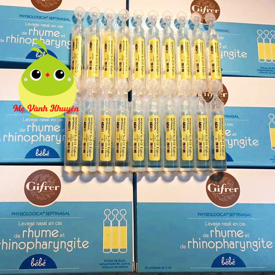 Nước muối sinh lý Gifrer tép xanh/tép vàng/xịt vàng, Pháp