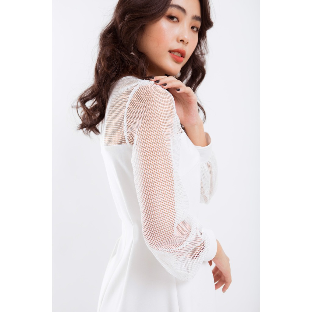 ĐẦM TAY DÀI PHỐI LƯỚI - D1140 | BigBuy360 - bigbuy360.vn