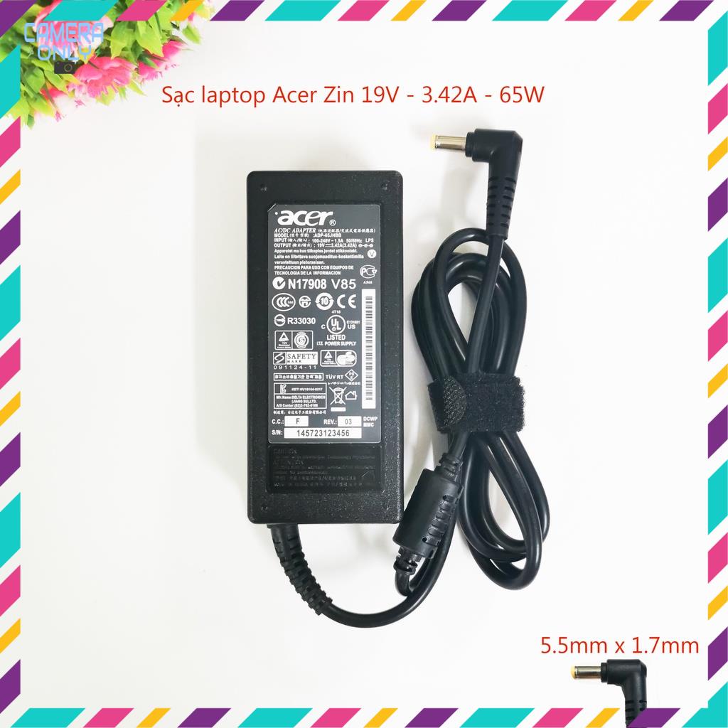 Sạc laptop Acer Zin 19v - 3.42a - 65w Adapter Acer chính hãng