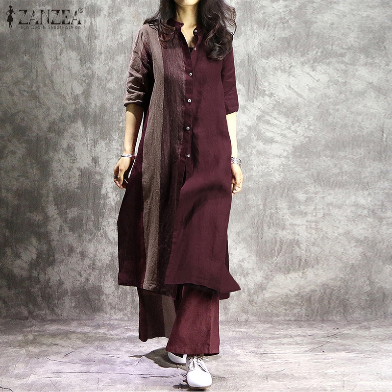 Quần Dài ZANZEA Thiết Kế Ống Rộng Phong Cách Thổ Cẩm Thời Trang Cho Nữ | BigBuy360 - bigbuy360.vn