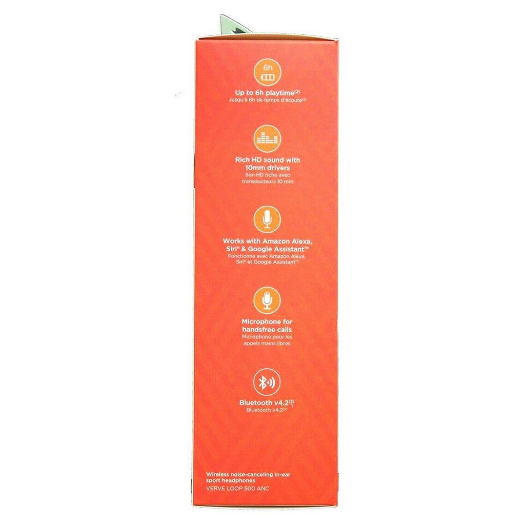 Motorola VerveLoop 500 - Tai nghe nhét tai không dây chống ồn (ANC) - Chuẩn chống nước IPX4