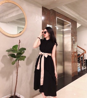 Váy tầng nơ eo
