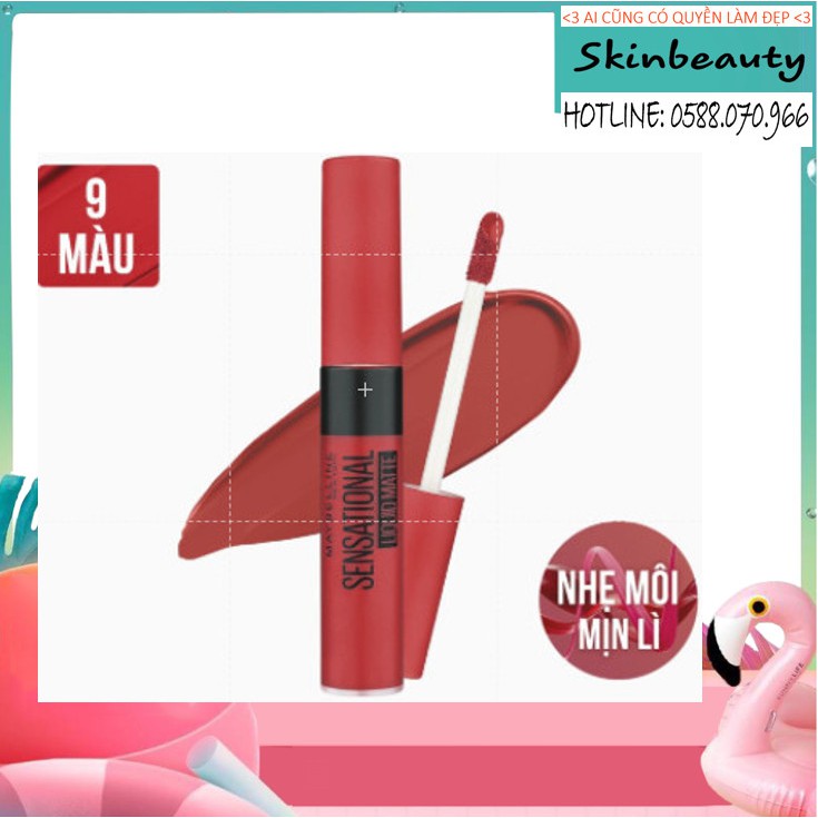 Son Kem Lì Nhẹ Môi Tông Đỏ Maybelline New York Sensational Liquid Matte Lipstick 7ml Hàng Chính Hãng