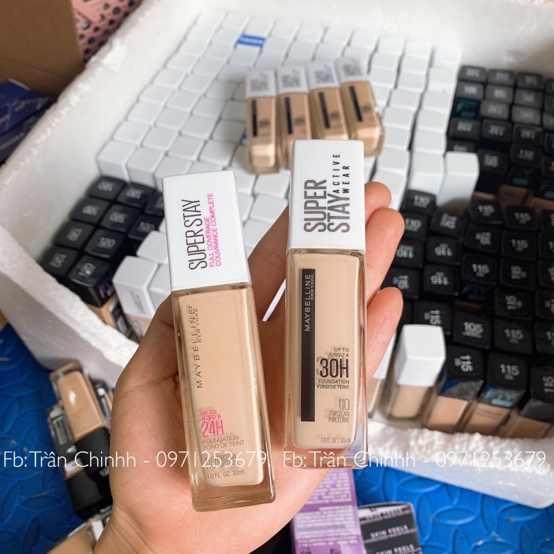 Mẫu mới - Kem nền Maybelline Super Stay 30h Foundation tone 110 112 115 120 125