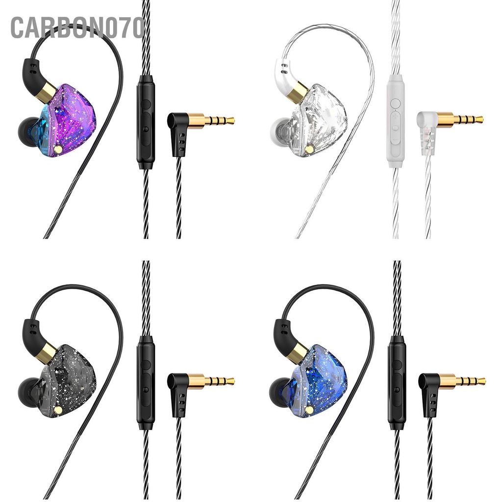 Carbon070 Tai nghe trong tai 3 5 mm Ổ cắm Mega Bass Điều khiển bằng dây có mic