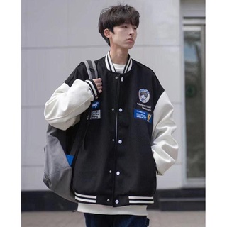 Áo bomber 2 màu xanh đen