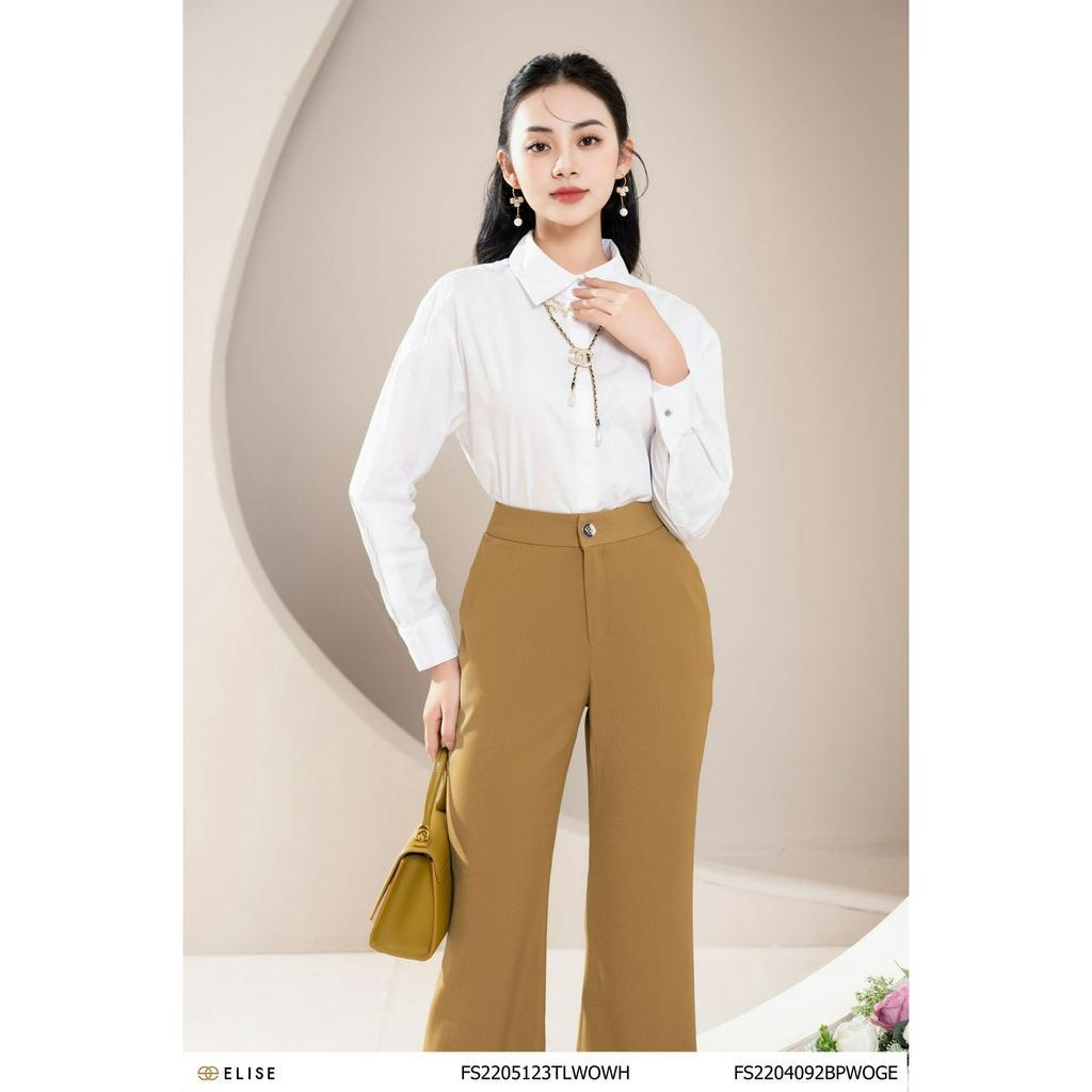 Áo sơ mi thô trắng thiết kế Elise FS2205123TLWOWH
