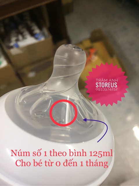 (Chọn Núm) Bình Sữa Avent 125ml/260ml/330ml Natural ( Núm Ty Giống Ty Mẹ )