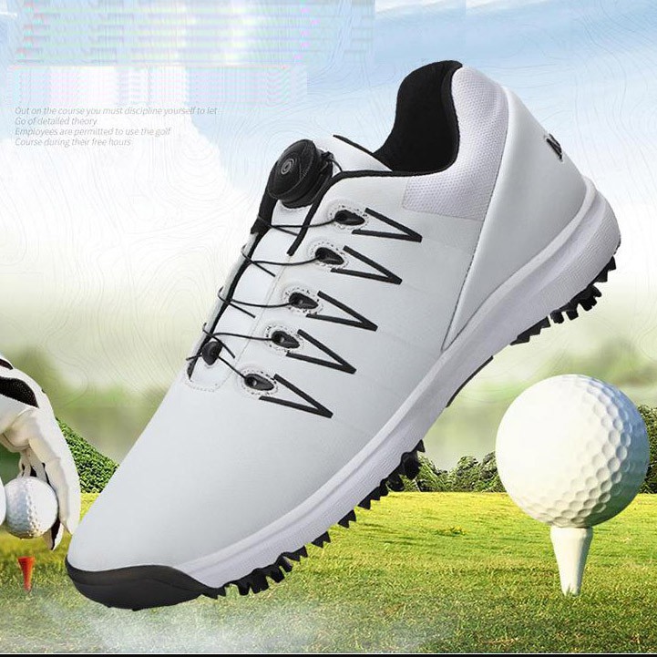 Giày Golf Nam Chống Thấm Nước Giày Đế Xoay Dây Giày Chống Trơn Trượt Đinh Nhọn Thoáng Khí Thể Thao