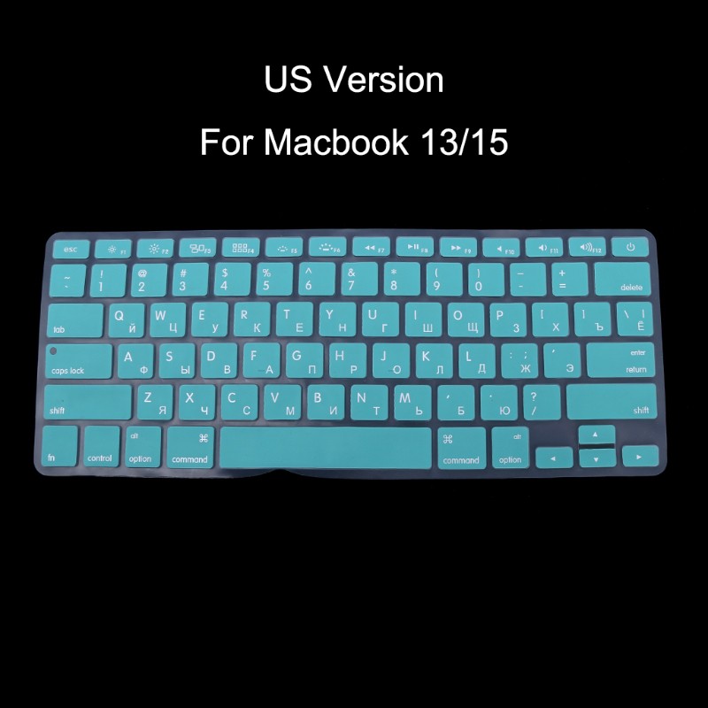 Vỏ silicone bảo vệ bàn phím laptop Apple Macbook Air Pro 13 15 phiên bản Nga/ Mỹ