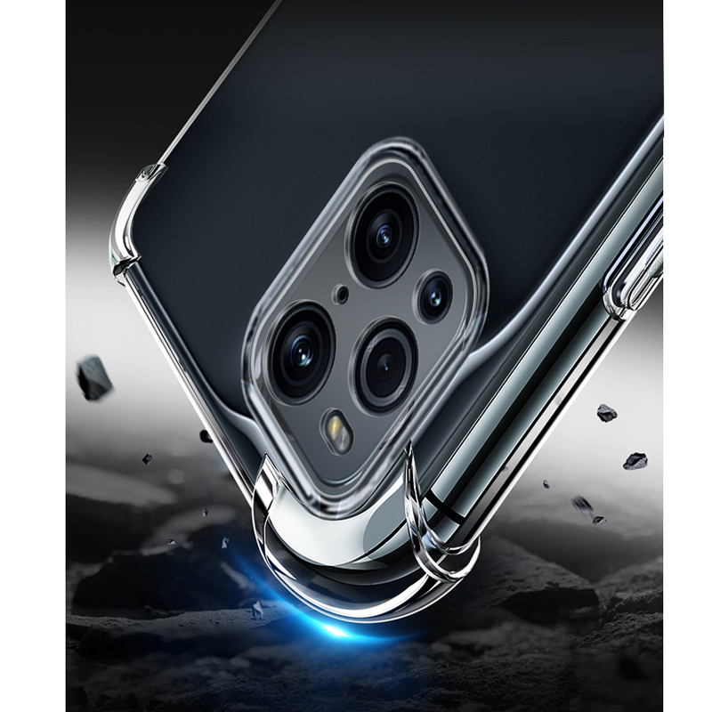 Ốp Điện Thoại Silicon Trong Suốt Chống Rơi Cho OPPO Find X5 X3 Pro Lite Reno 7 6 5 4 Pro 5G 4G A94 A15 A15S A53 A93 A92 A52
