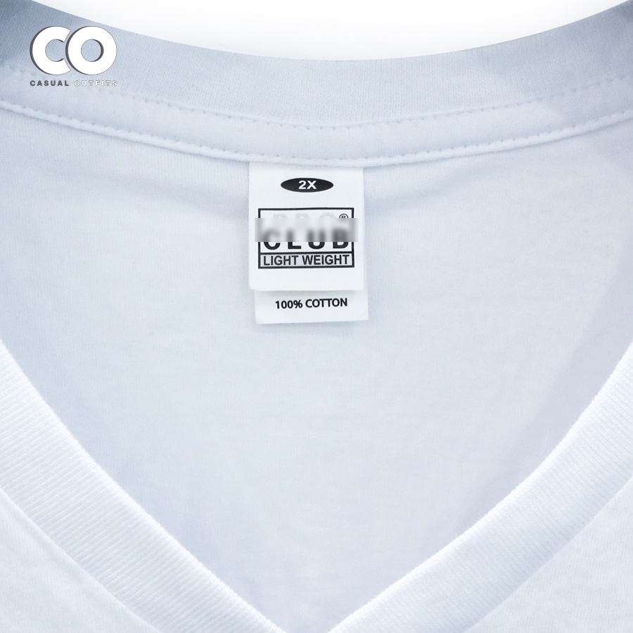 Áo thun, áo tee nam Pro Club  Light Weight 100% cotton cổ tim 2 màu đen trắng