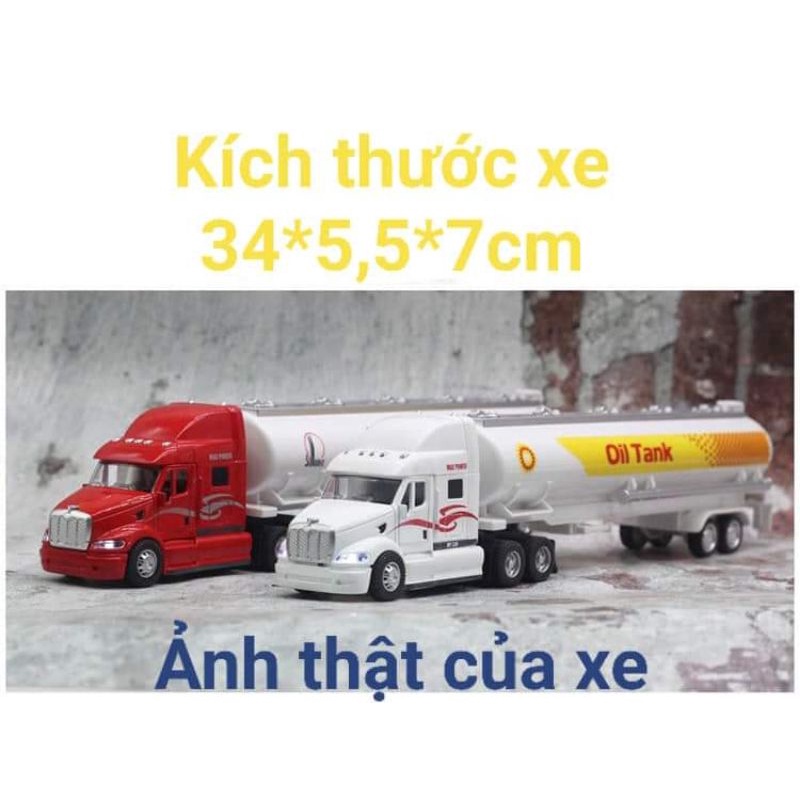 Mô hình đồ chơi xe bồn đầu kim loại có âm thanh đèn