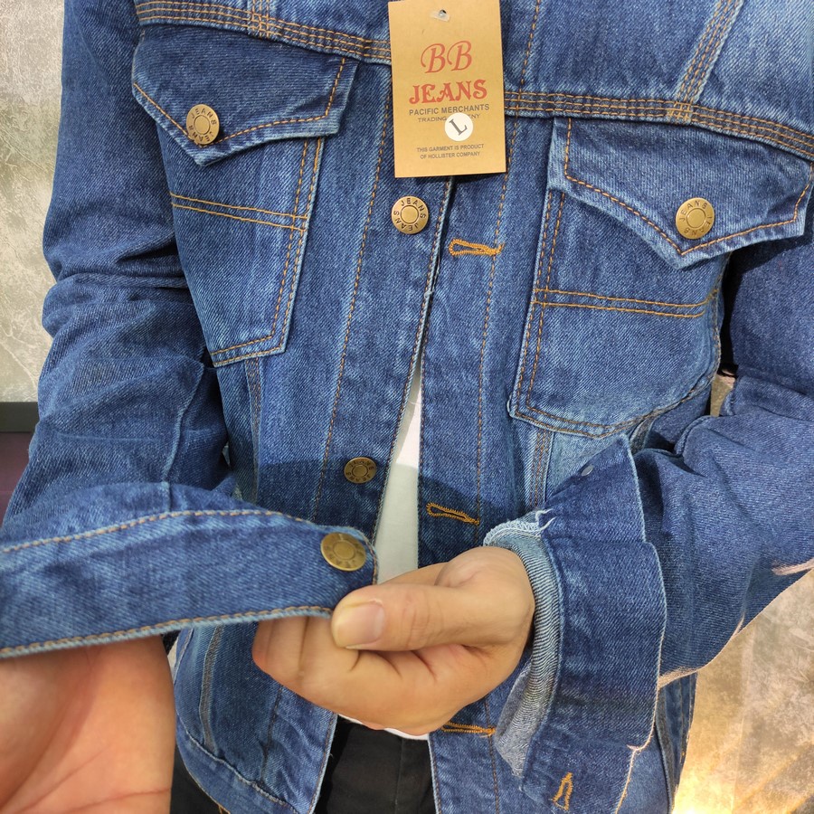 Áo khoác jeans nam Inichi A85 màu xanh vải tốt