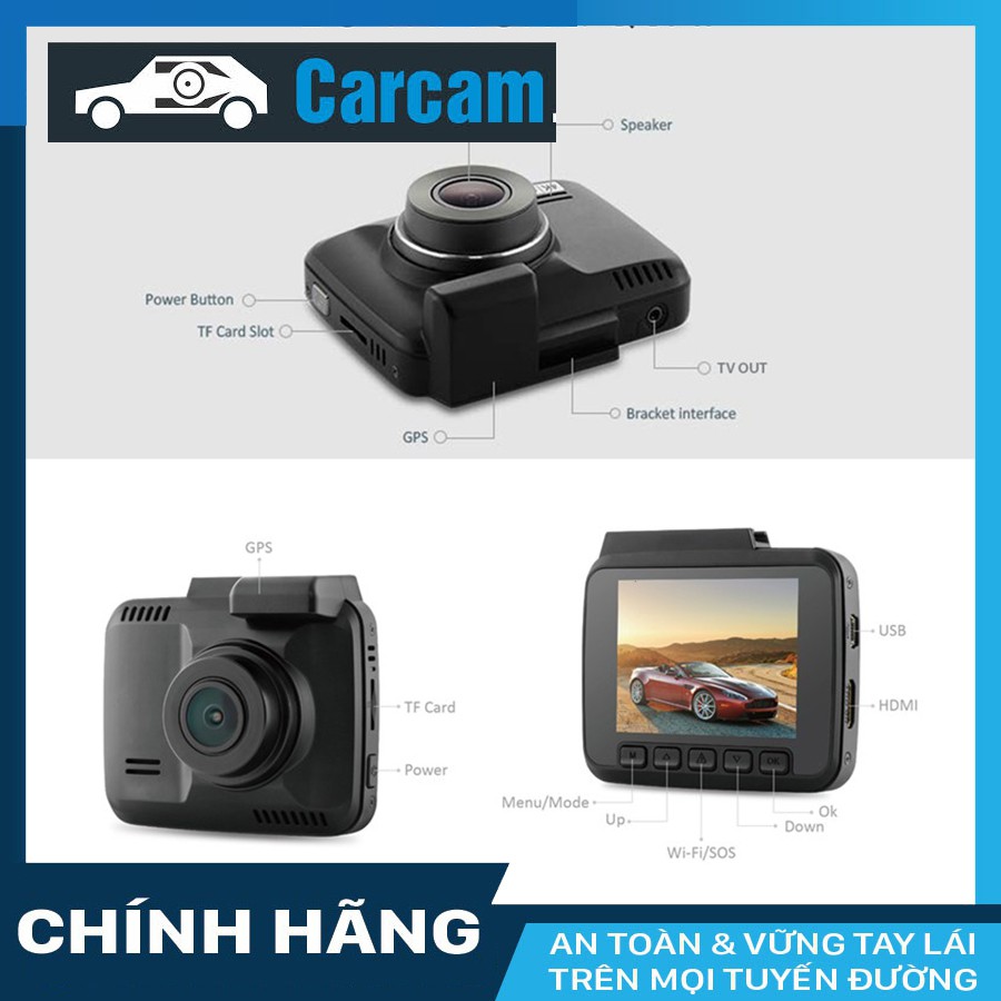 Camera hành trình ô tô W8 Carcam Wifi GPS 4K + thẻ nhớ 32GB class 10 | BigBuy360 - bigbuy360.vn