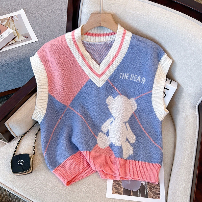 Áo Len Không Tay Cỡ Lớn Thiết Kế Dễ Thương Thời Trang Mùa Thu Dành Cho Nữ