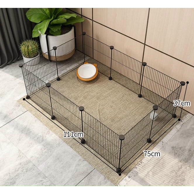 Bộ chuồng quây thú cưng 9 tấm lưới sắt và 1 cửa lưới- LƯỚI NAN DÀY, MẮT NHỎ