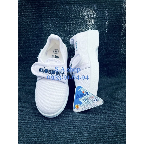 Giày thể dục ASIA vải DÁN TRẮNG bé trai/gái GO.9