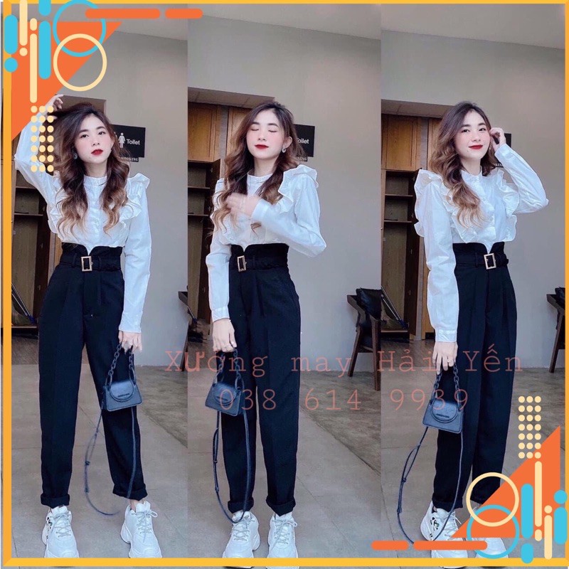 Quần Tây baggy lưng siêu cao đai dưới mã 242