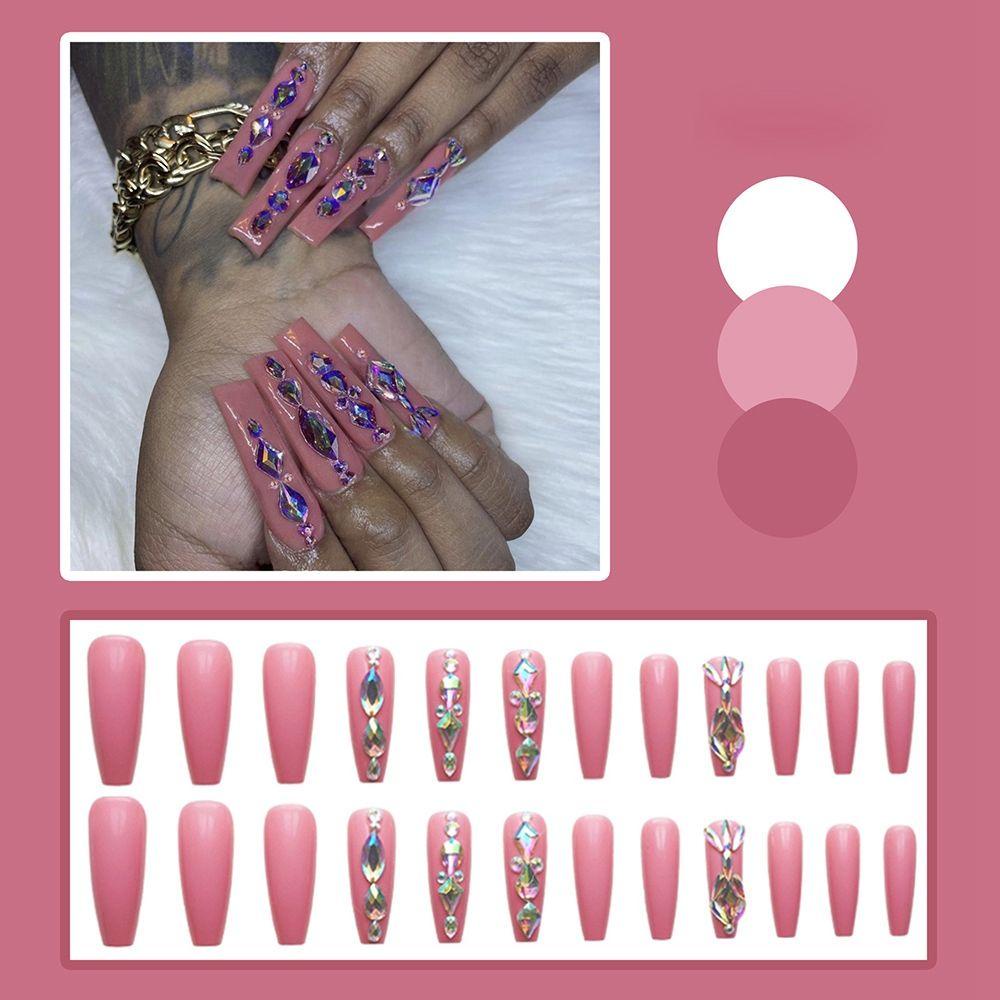 Hộp 24 Móng Tay Giả Lấp Lánh Có Thể Tháo Rời