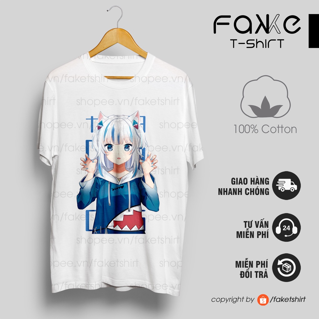 IWzK /Áo thun HOLOLIVE Gawr Gura  ngắn tay!