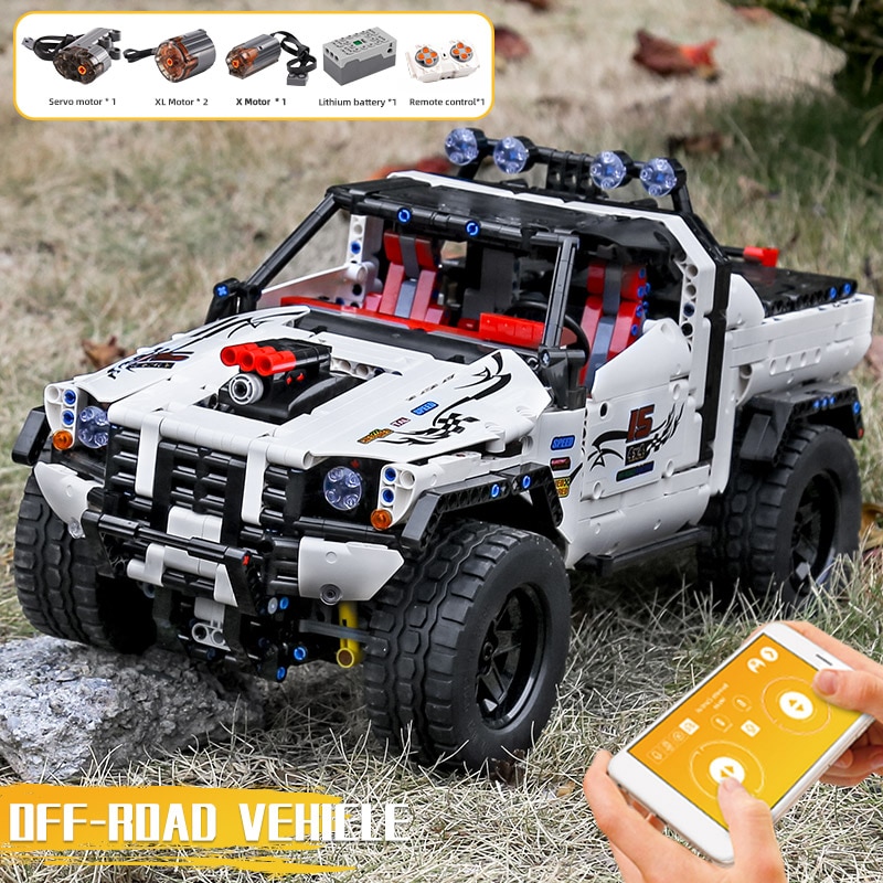 Mô hình đồ chơi giáo dục Lắp ráp siêu xe  MOULD KING 18005 APP Technic Car The MOC-2412 Custom Pick-Up 4X4 Off-road Car