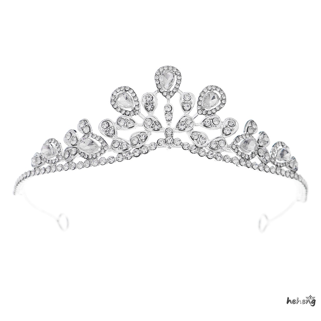 1 Băng Đô Cài Tóc Hình Vương Miện Có Đính Đá Cho Cô Dâu
