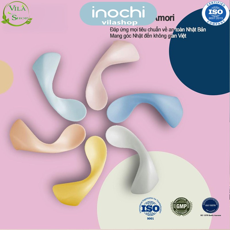 [ Bộ 2 Chiếc ] Thìa Tập Ăn Cho Bé, Thìa Cong Tập Ăn Cho Bé Nhựa Cao Cấp Inochi Tiêu Chuẩn Nhật An Toàn Cho Mẹ Và Bé