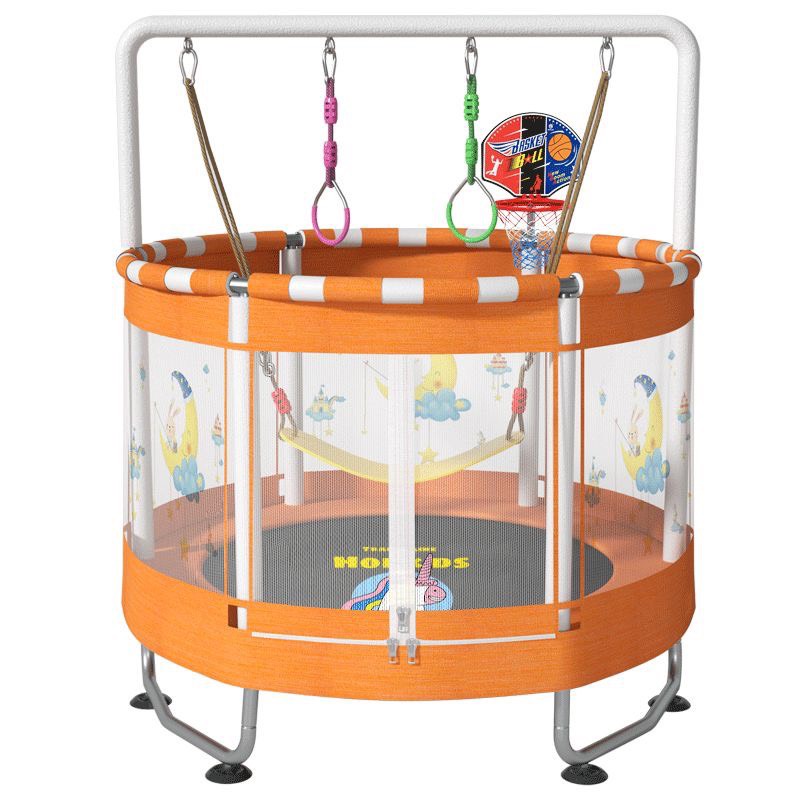 Nhà Banh Két Hợp Bạt Nhún Lò Xo Trampoline Hopkids Nhà Nhún Nhảy Cho Bé Kèm Bóng Rổ, Xích Đu, Tải Trọng 250kg, ĐK 1,5m